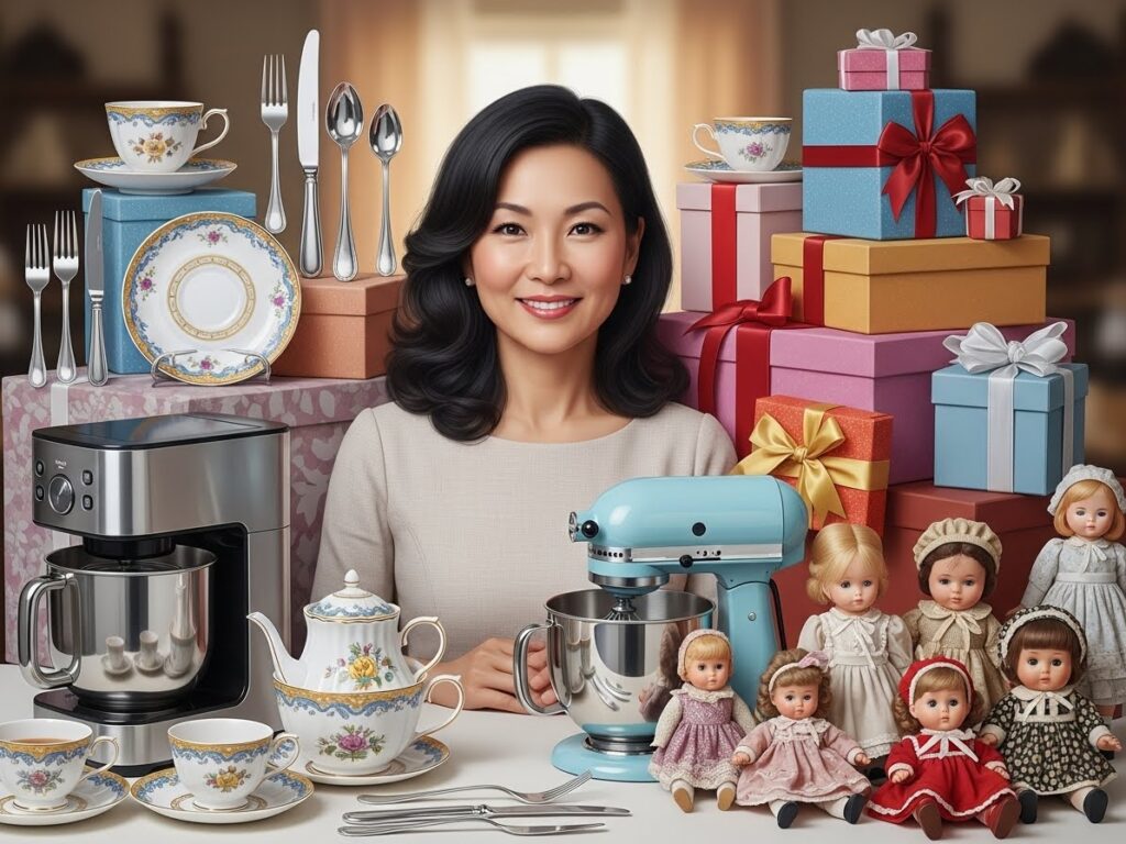 食器・家電・贈答品・人形と女性