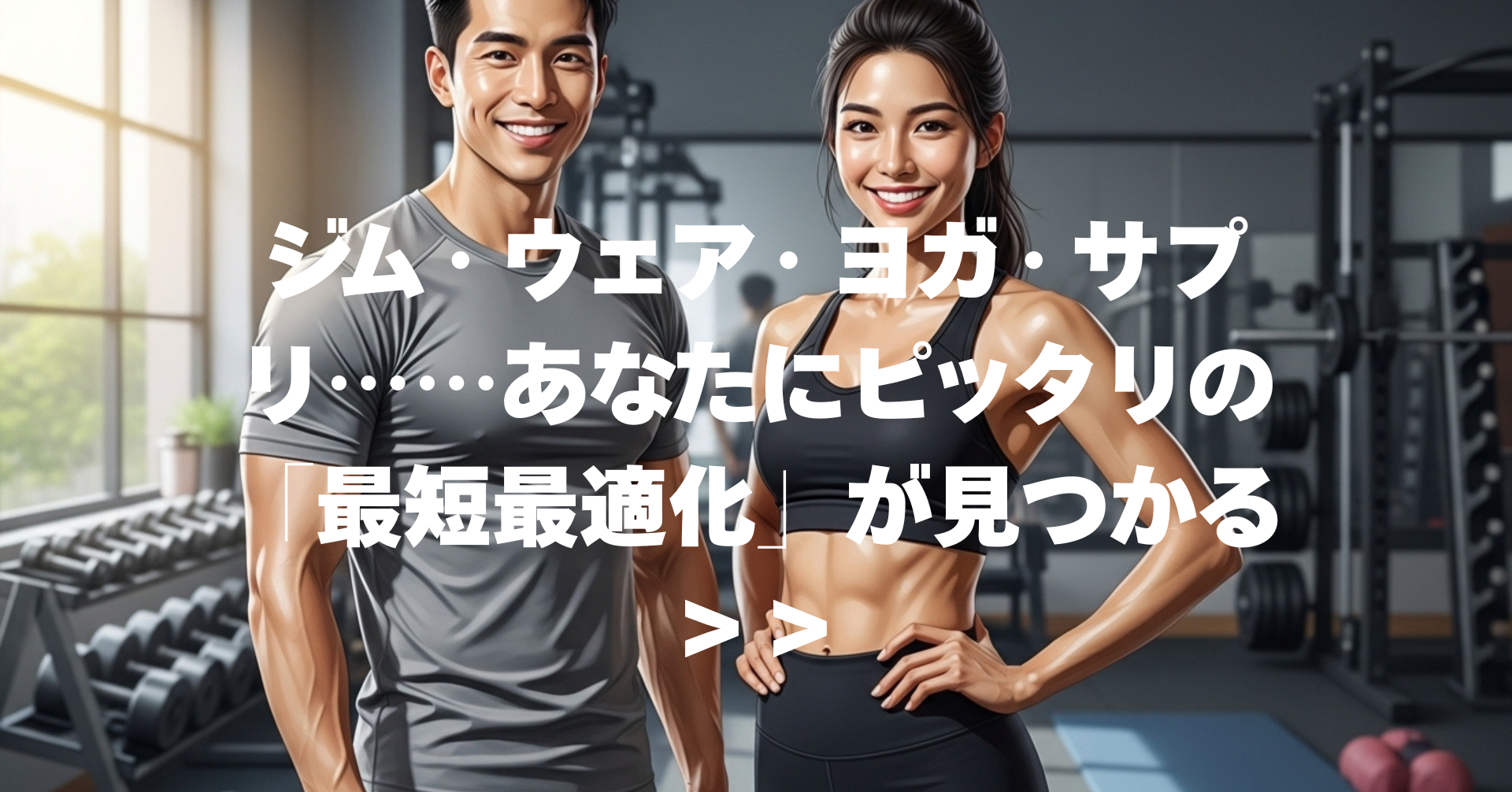 ジム・ウェア・ヨガ・サプリ……あなたにピッタリの「最短最適化」が見つかる ＞＞
