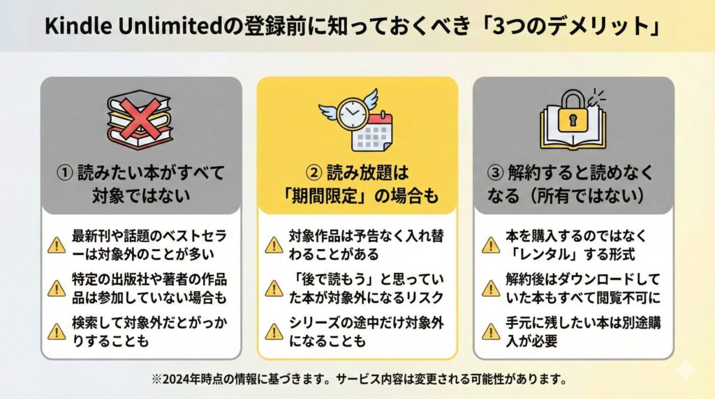 Kindle Unlimitedの登録前に知っておくべき「3つのデメリット」