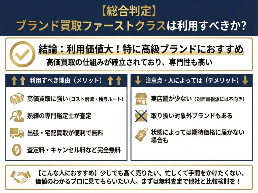 【総合判定】ブランド買取ファーストクラスは利用すべきか？